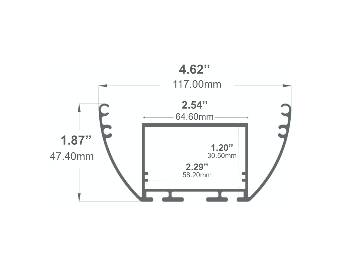 Oval Pendant Linear LED Channel - 532ASL