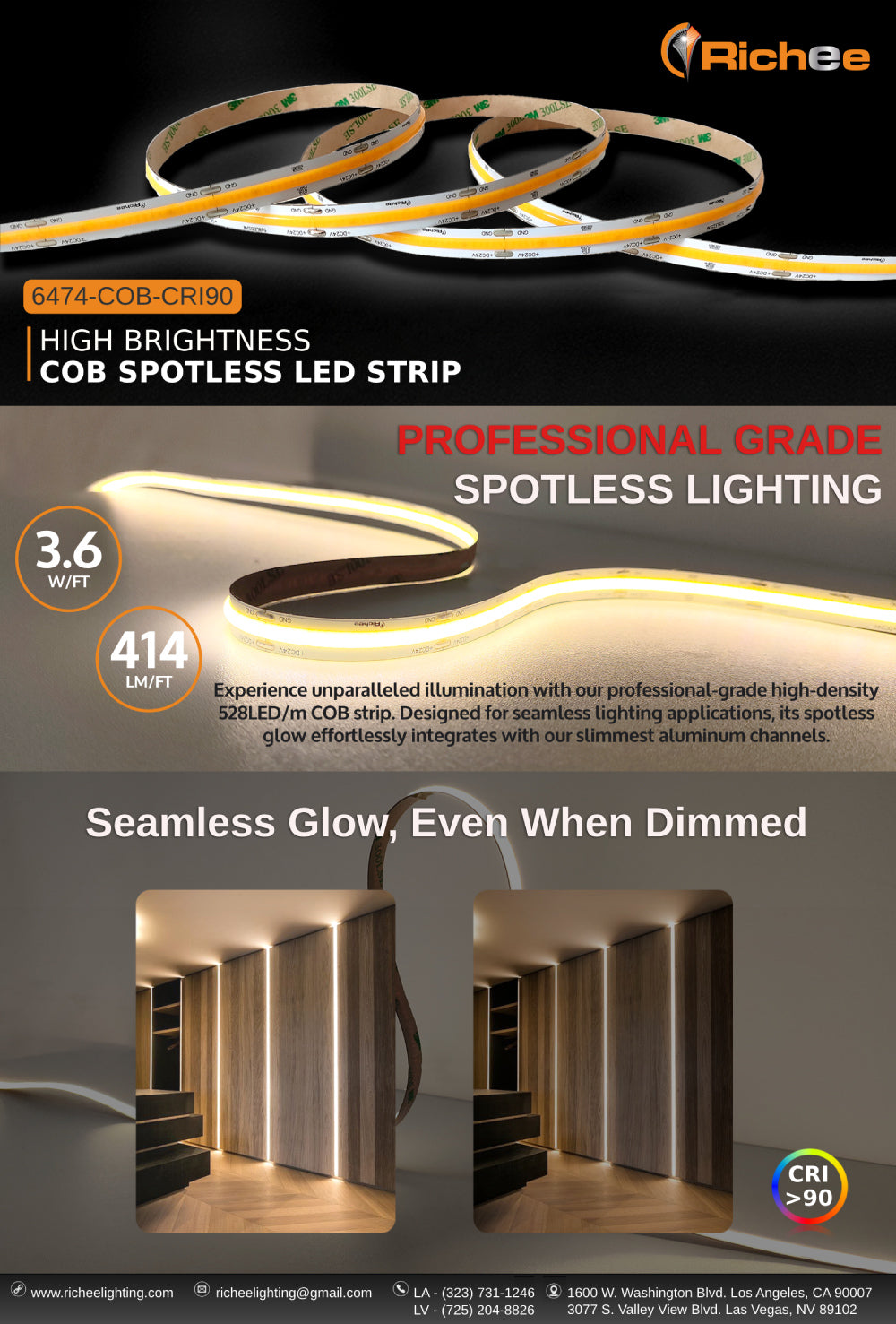 LED COB Strip 6474-40K-24V