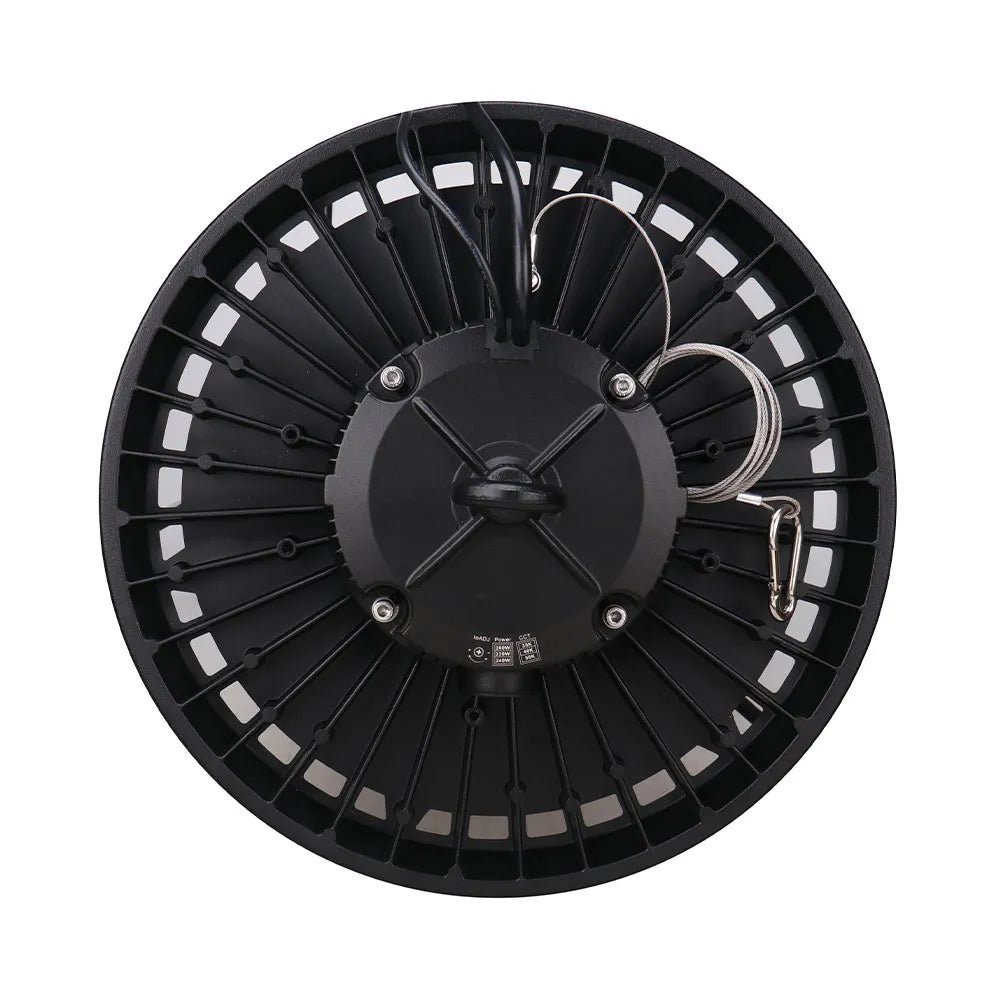 Commercial LED 200/220/240 Watt UFO High Bay 3 Color and 3 Wattage Selectable IP65 Protection Dimmable