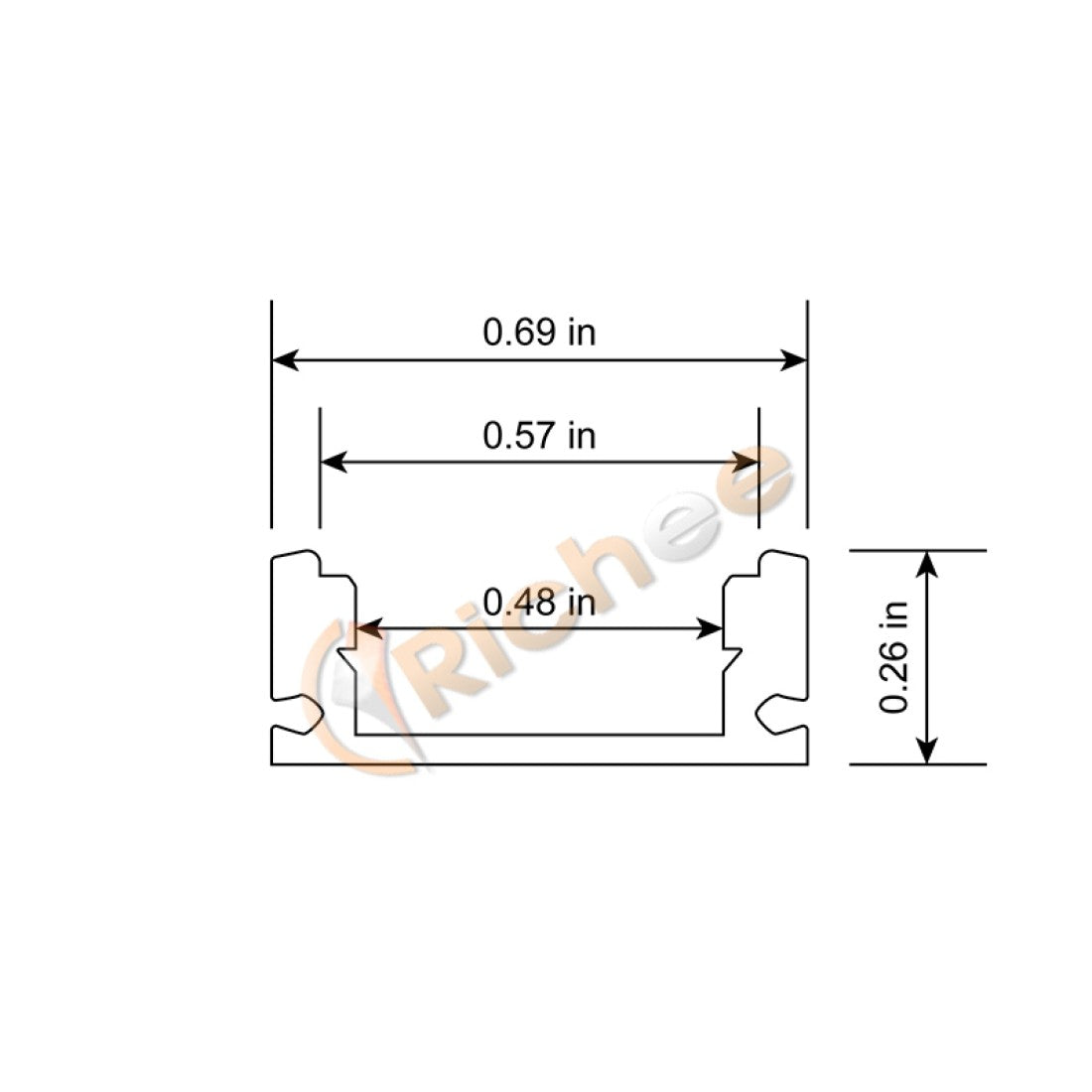 11/16" Low Profile LED Aluminum Channel