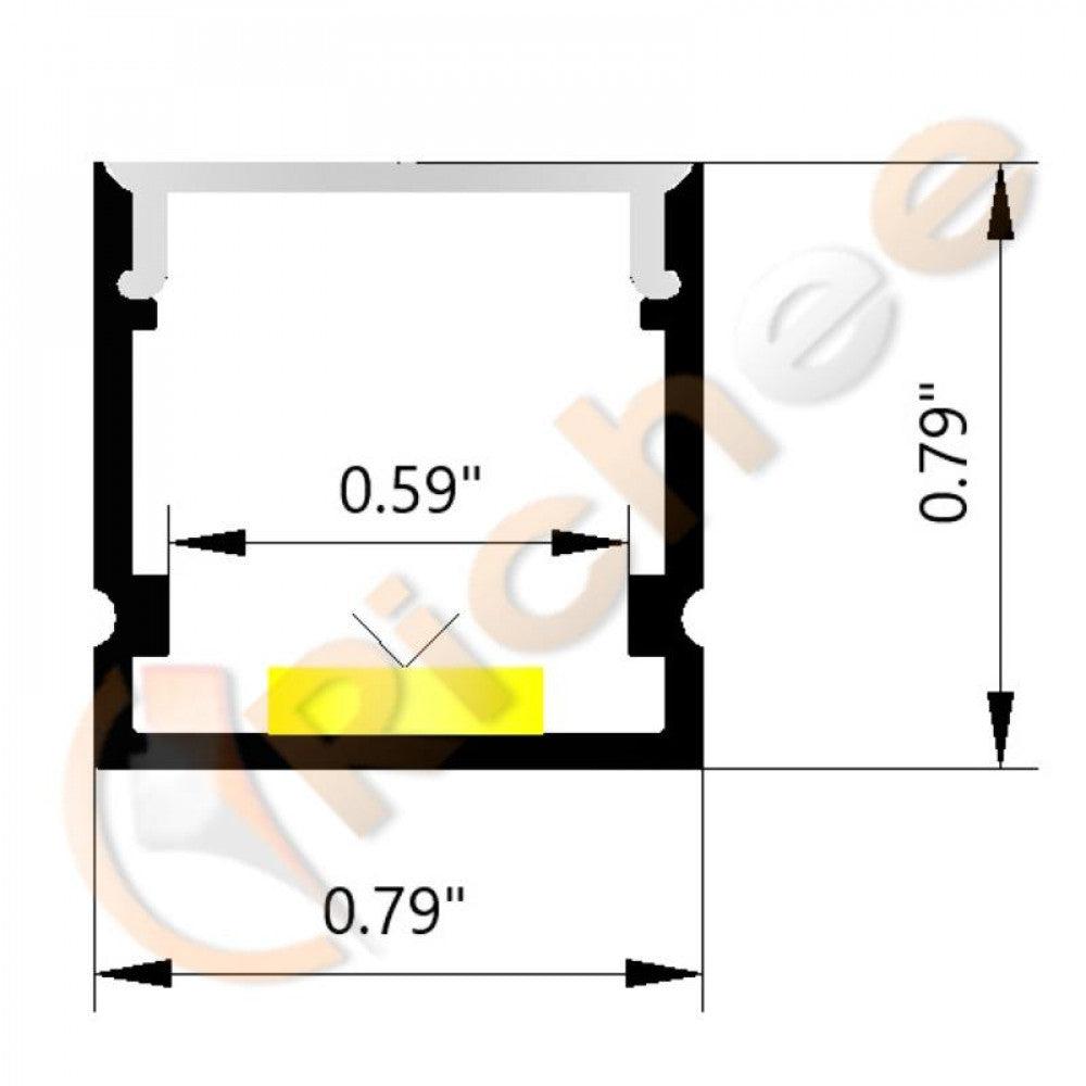 13/16" Deep Square Led Aluminum Channel - 9641