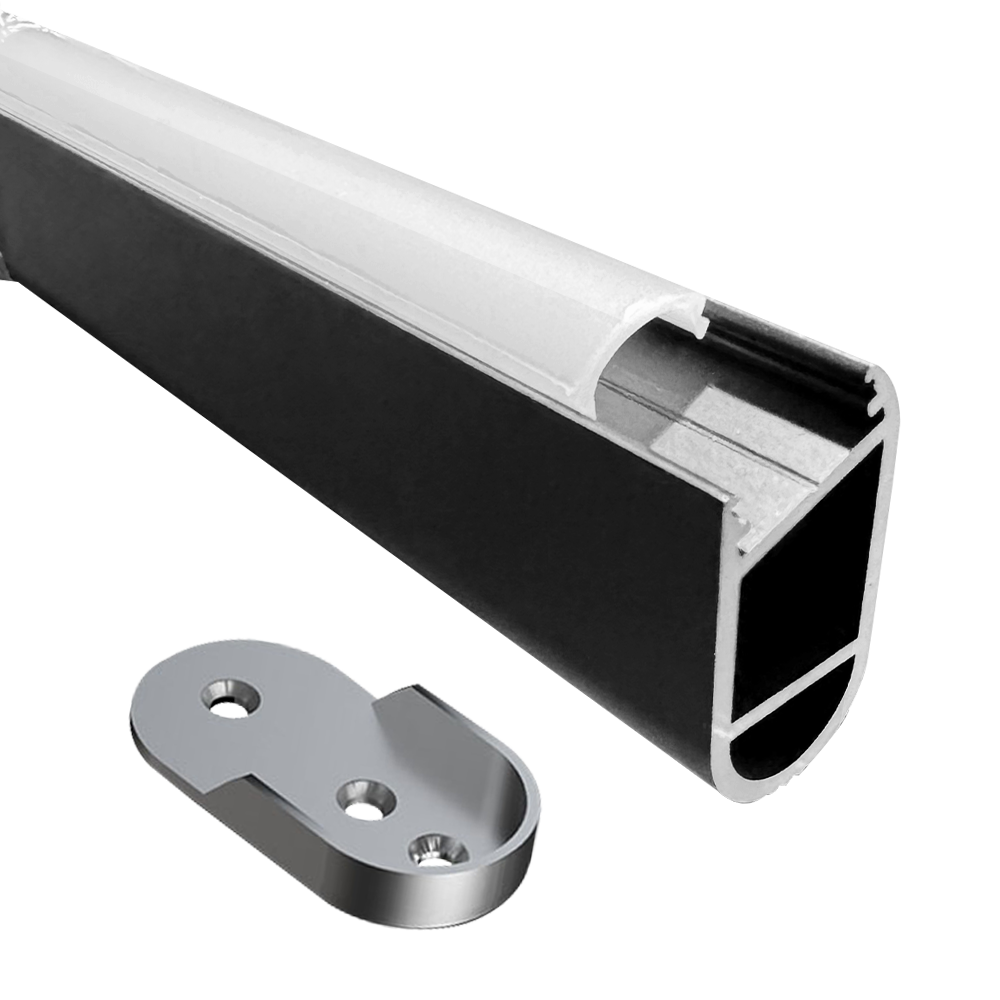 Aluminum Profile Wardrobe Rail (Rounded Cover) - AP16F