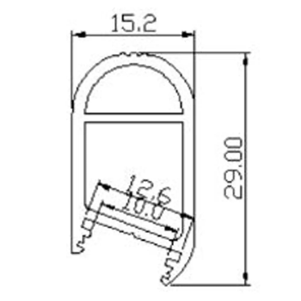 Aluminum Profile Wardrobe Rail (Rounded Cover) - AP16F