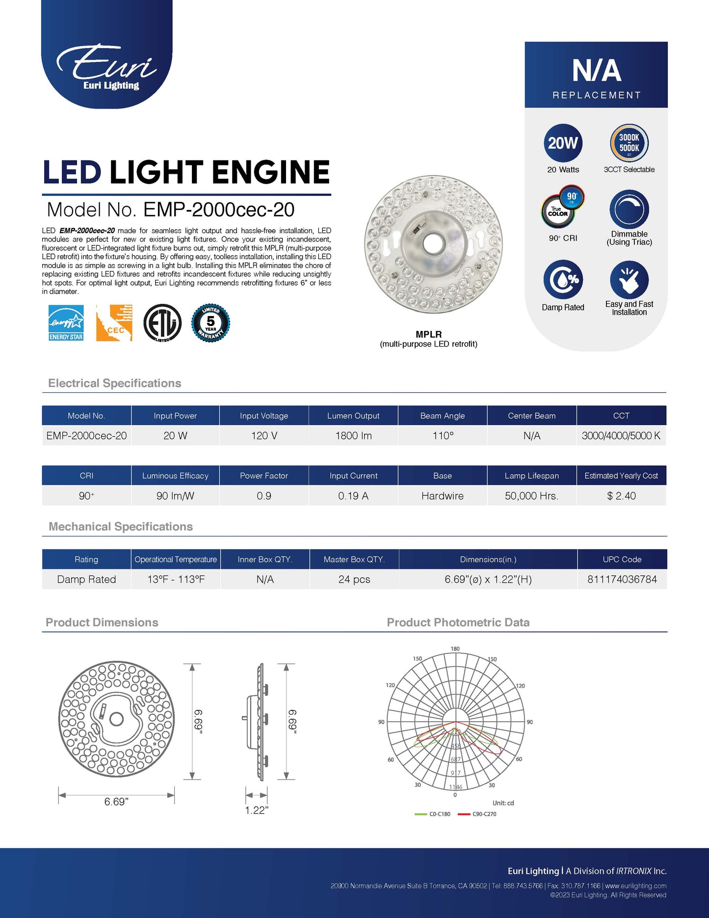 LED Light Engine - 20W