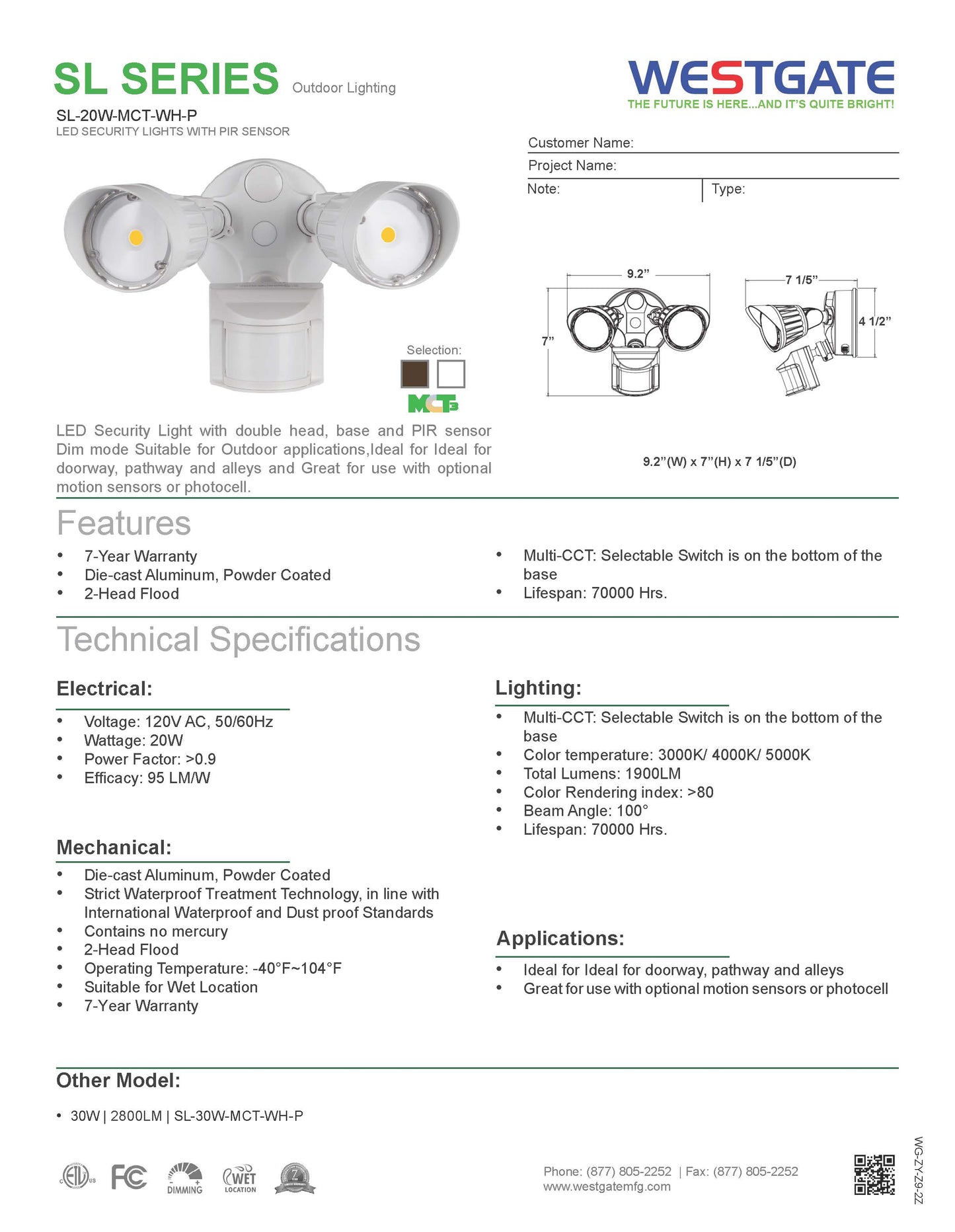LED Motion Security Lights