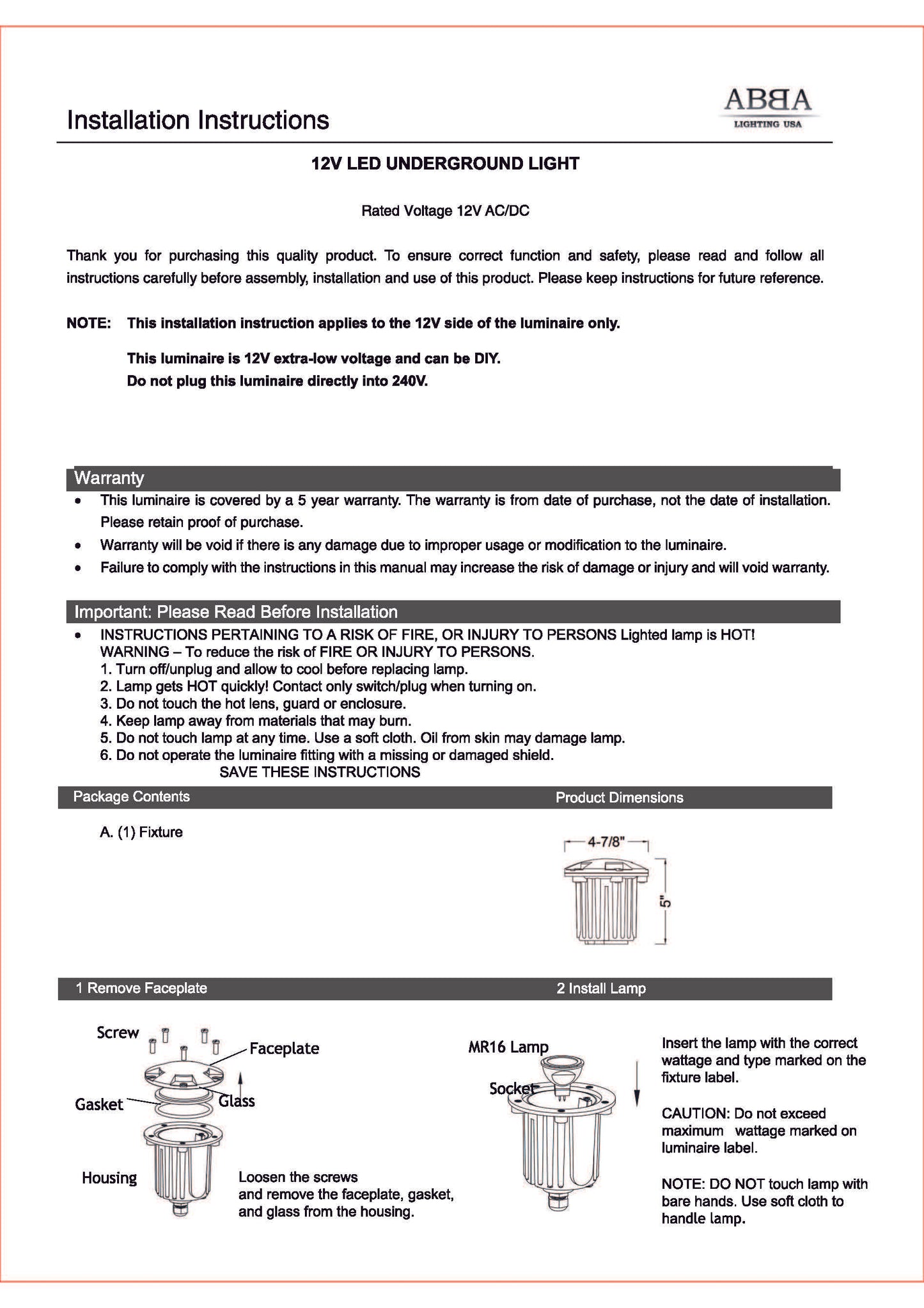 Brass Multi-Directional Well Light - UNB07