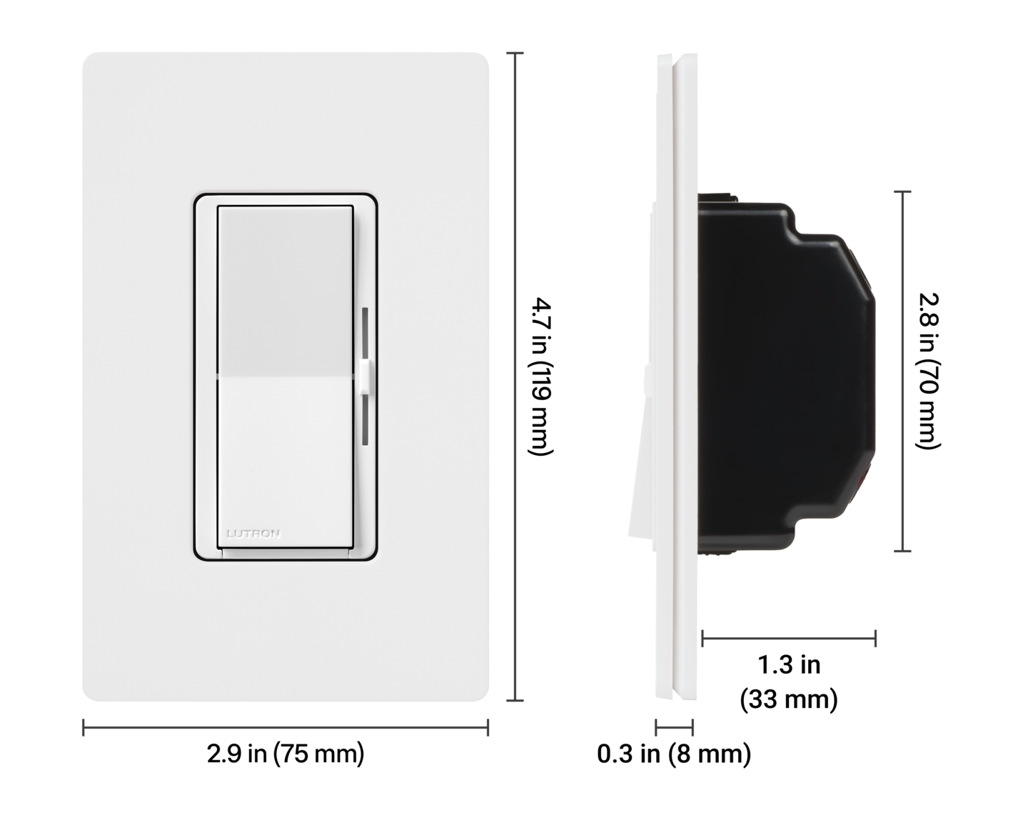 Lutron Diva LED+ Dimmer Switch for Dimmable LED, Halogen and Incandescent Bulbs, Single-Pole or 3-Way, DVCL-153P