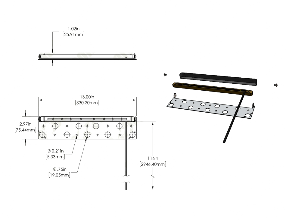 Integrated Aluminum Hardscape/Edge Light - STB06R