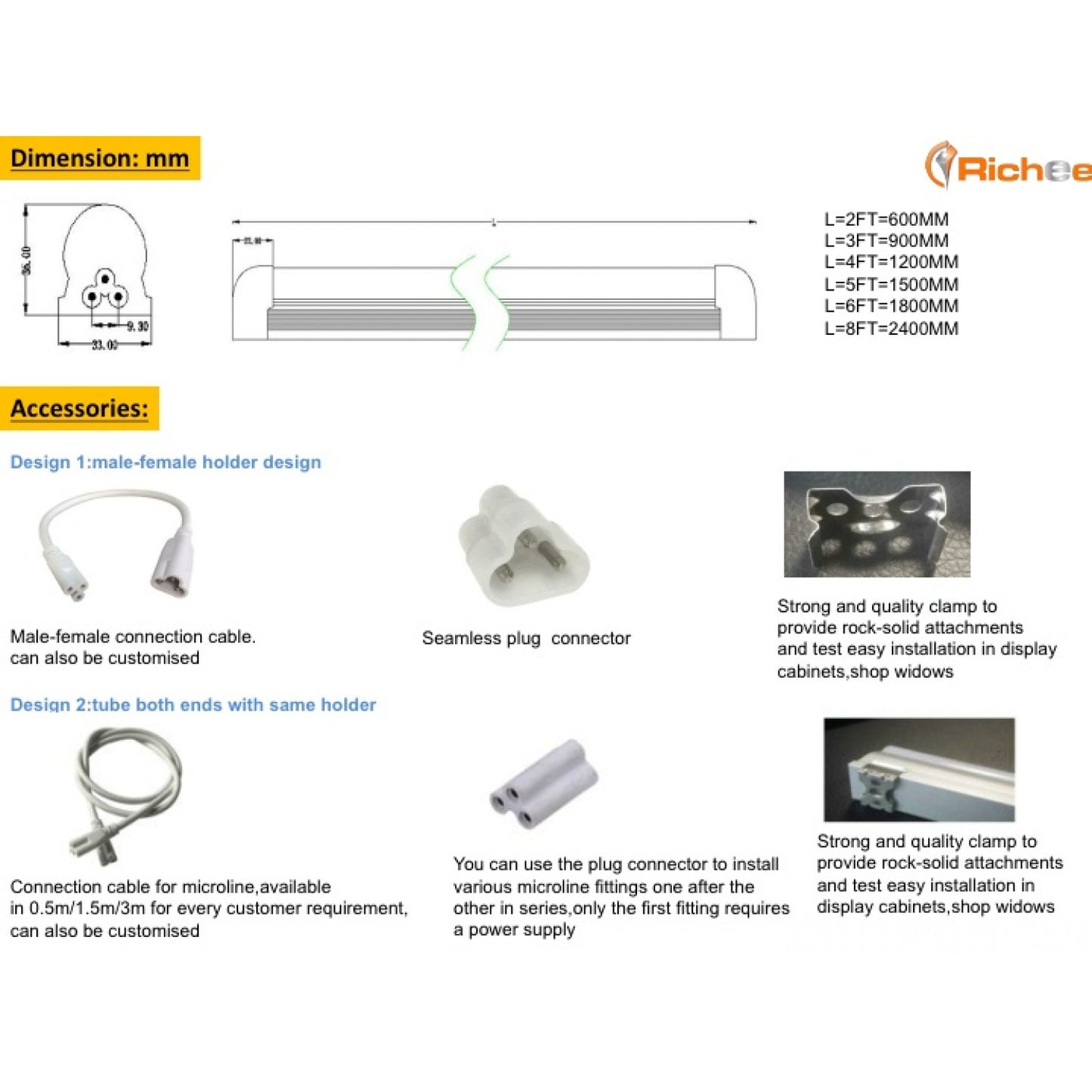 LED Integrated Light Linkable 4 Feet 30W