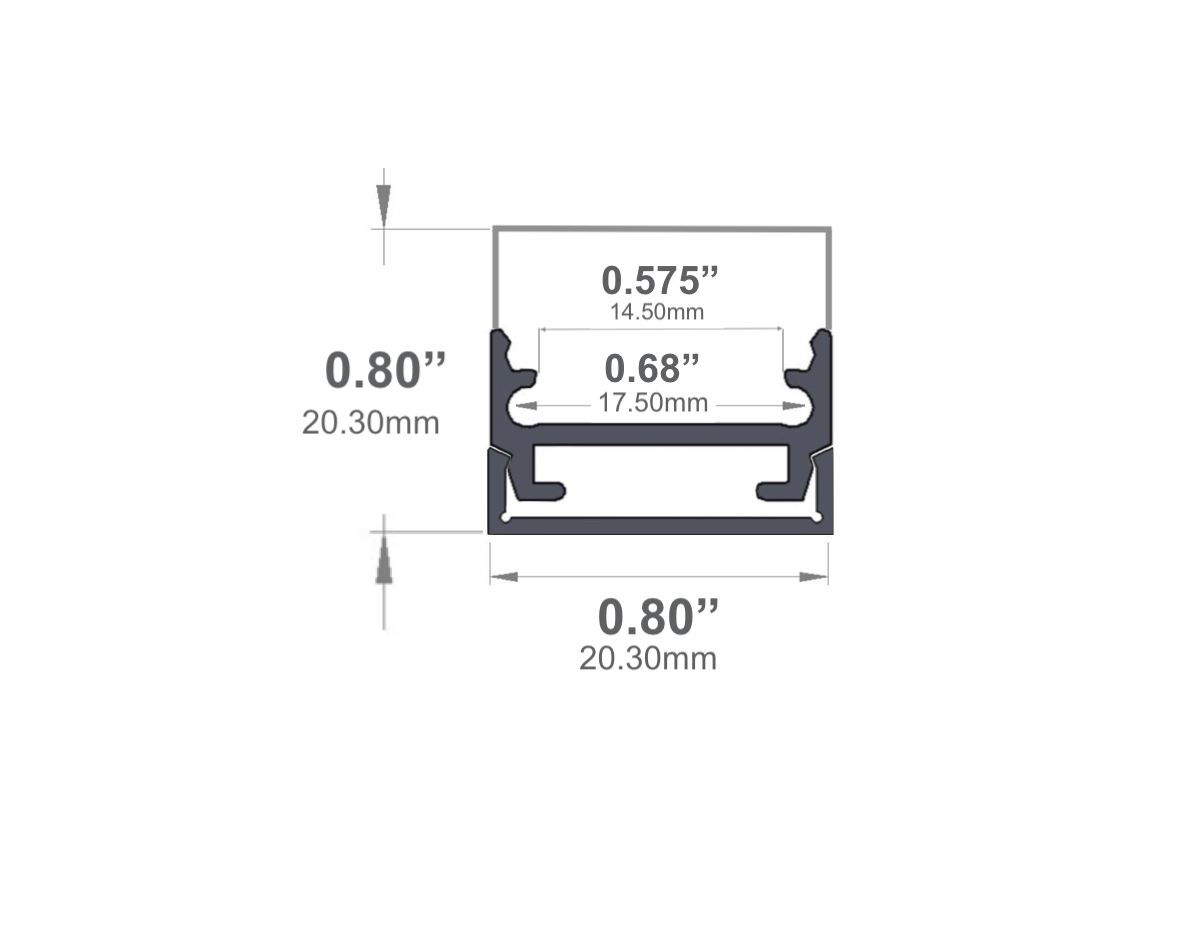 975ASL - Slimline Square LED Channel