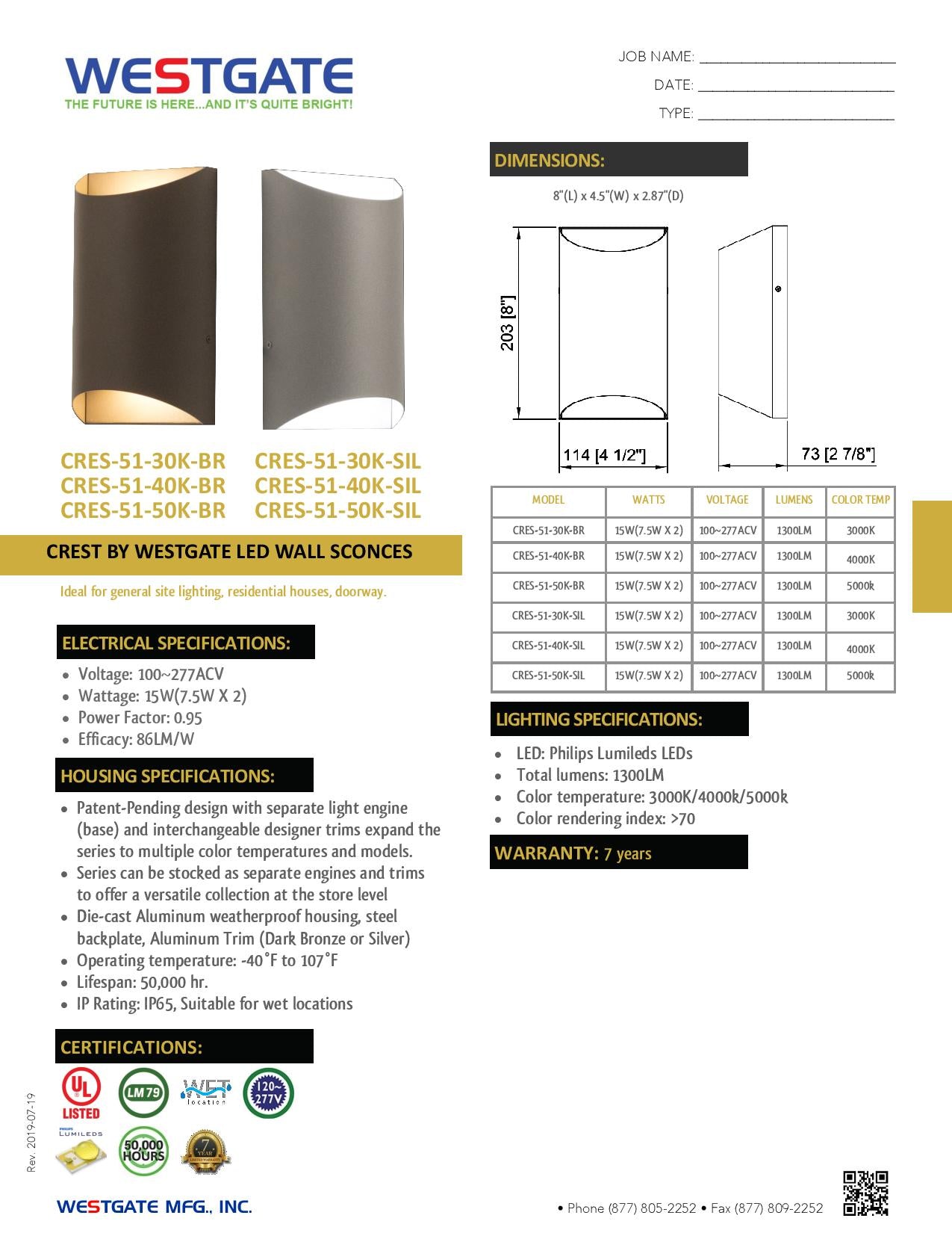 Small Crest by Westgate - Bronze Tunnel