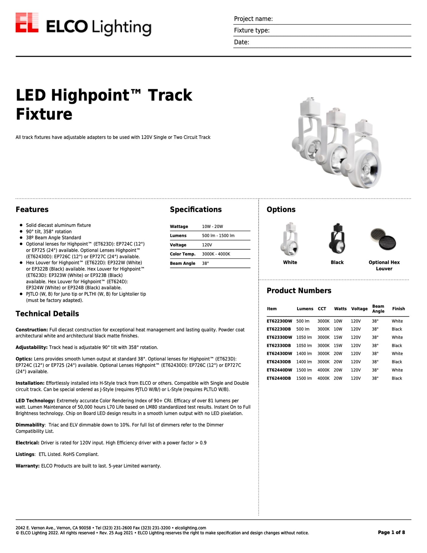 Elco Highpoint Track Fixture (Small)