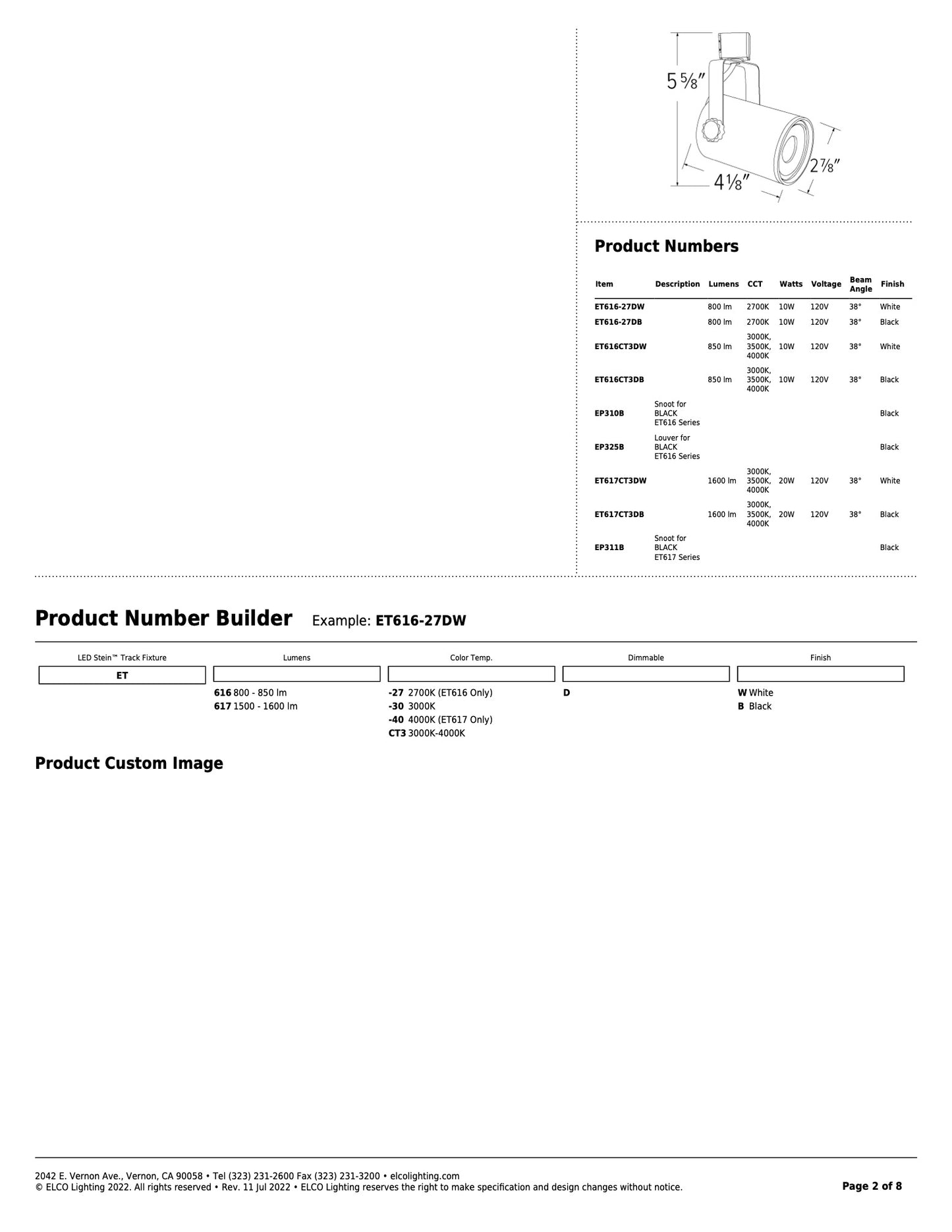 Elco LED Stein Track Fixture