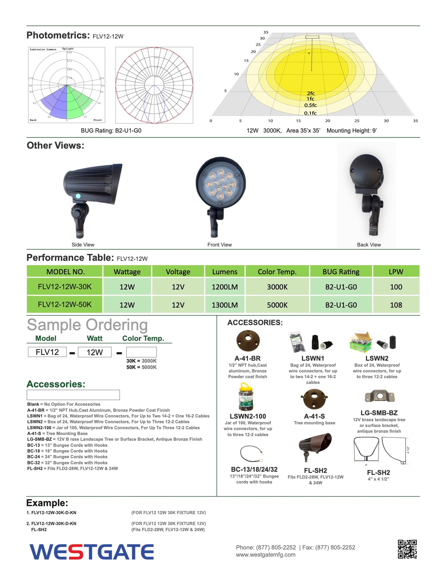 Landscape LED Lights LFLV-12W-30K