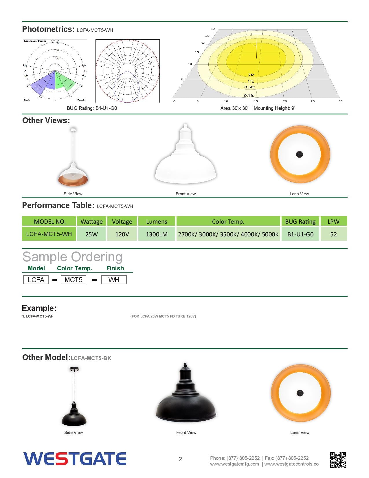 LED Multi-CCT Integrated Vintage Pendant Lights - WESTGATE