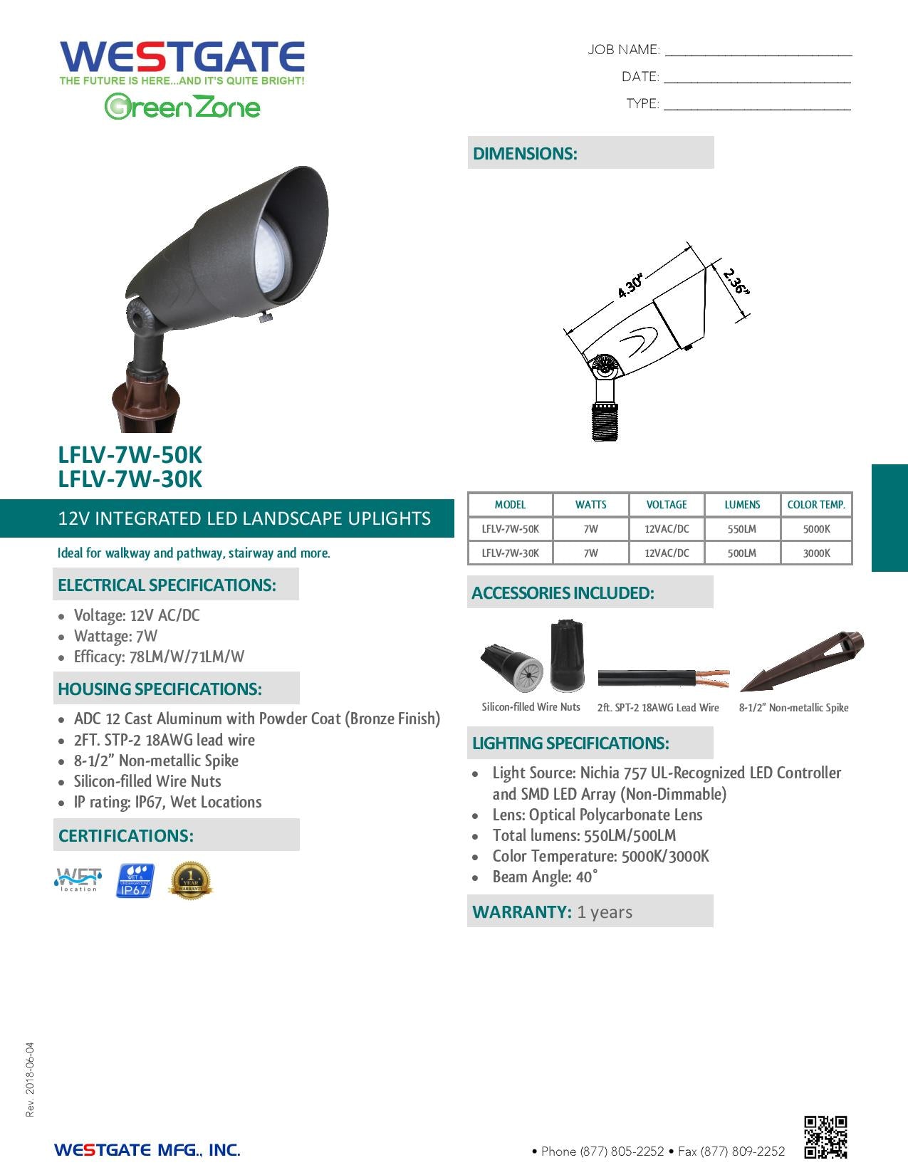 Integrated LED Landscape Uplights 12v - WESTGATE