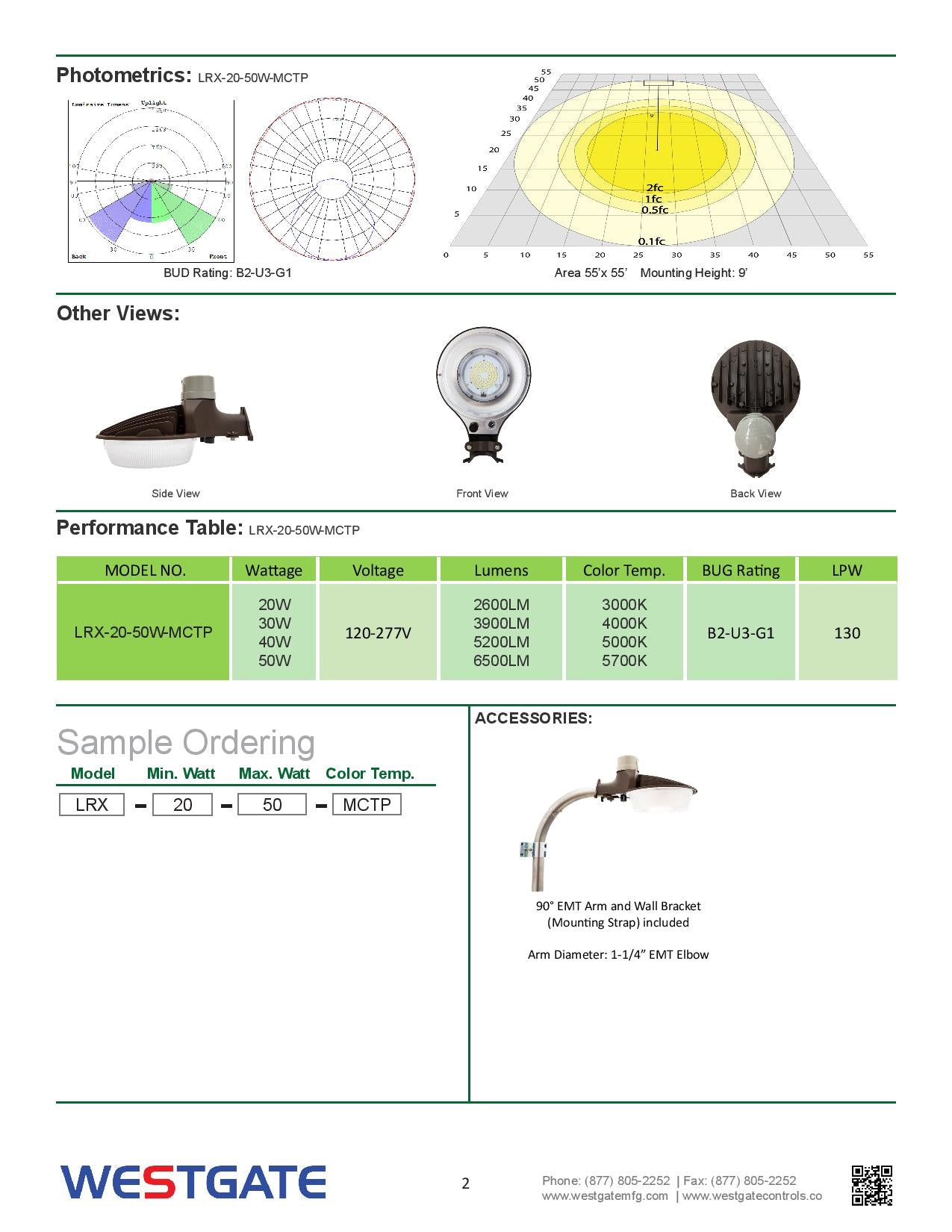 LED Multi-Power & Multi-CCT Area Light - WESTGATE