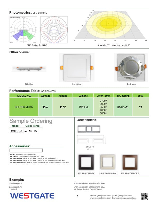 LED Square Ultra Slim Round-Back Recessed Lights - WestGate
