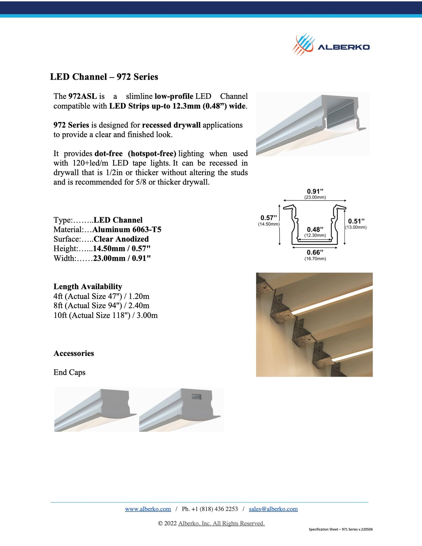Recessed LED Channel - 972ASL