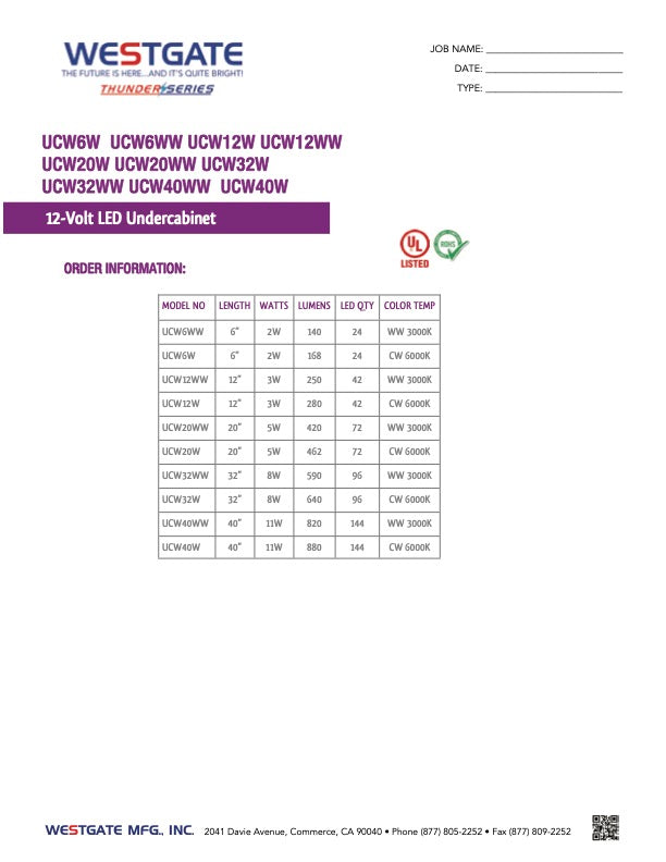 12V 12in LED Linear UnderCabinet