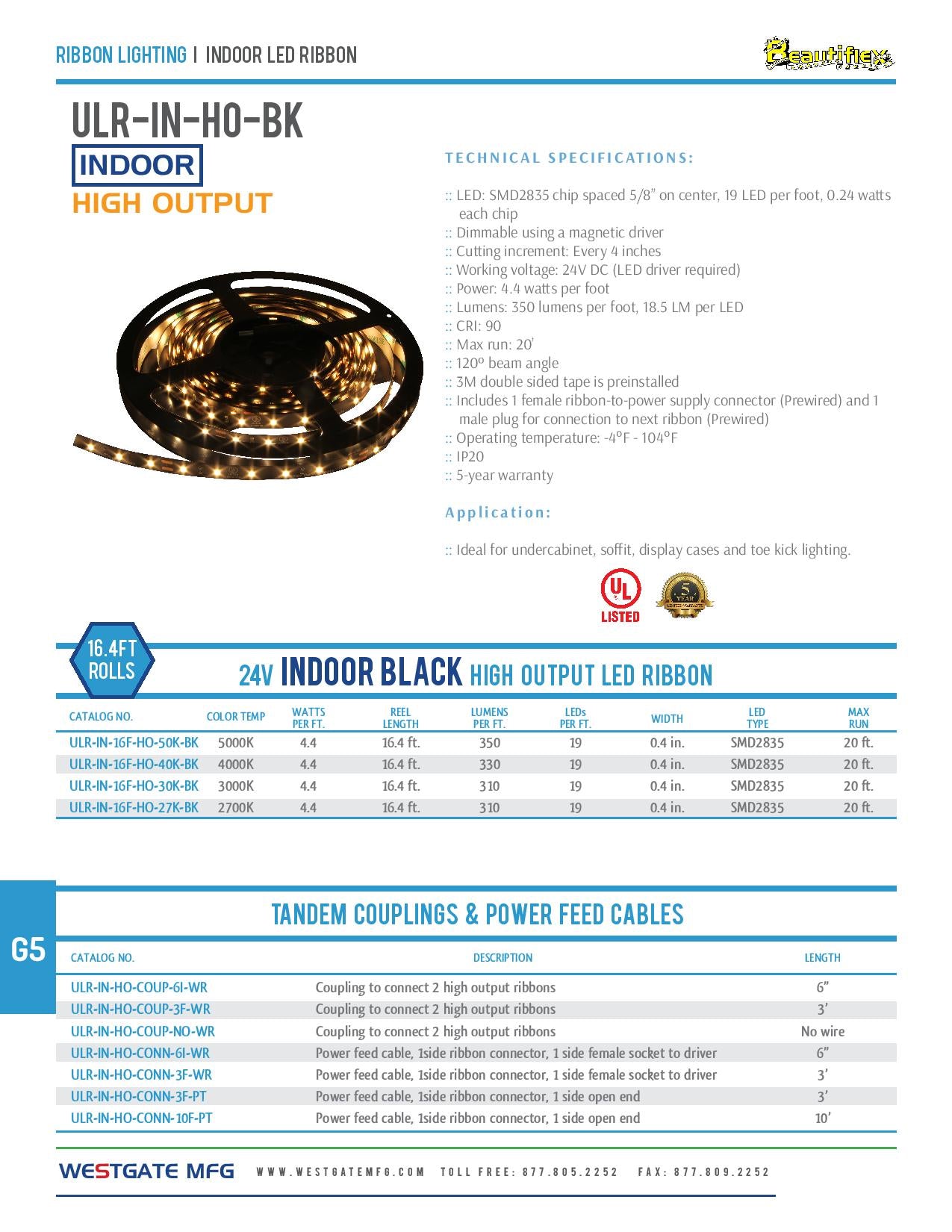 24V 3000k Indoor High Output LED Ribbon - WESTGATE