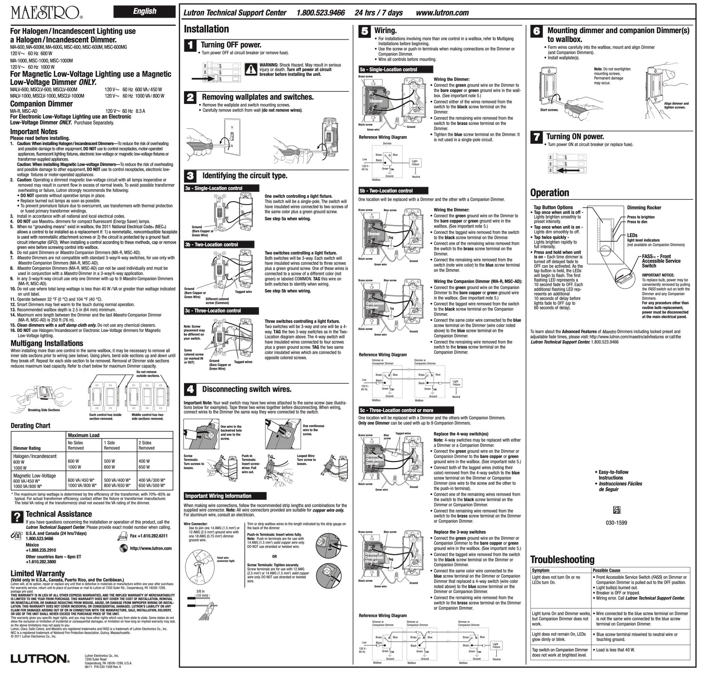 Maestro Multi-Location Companion Dimmer