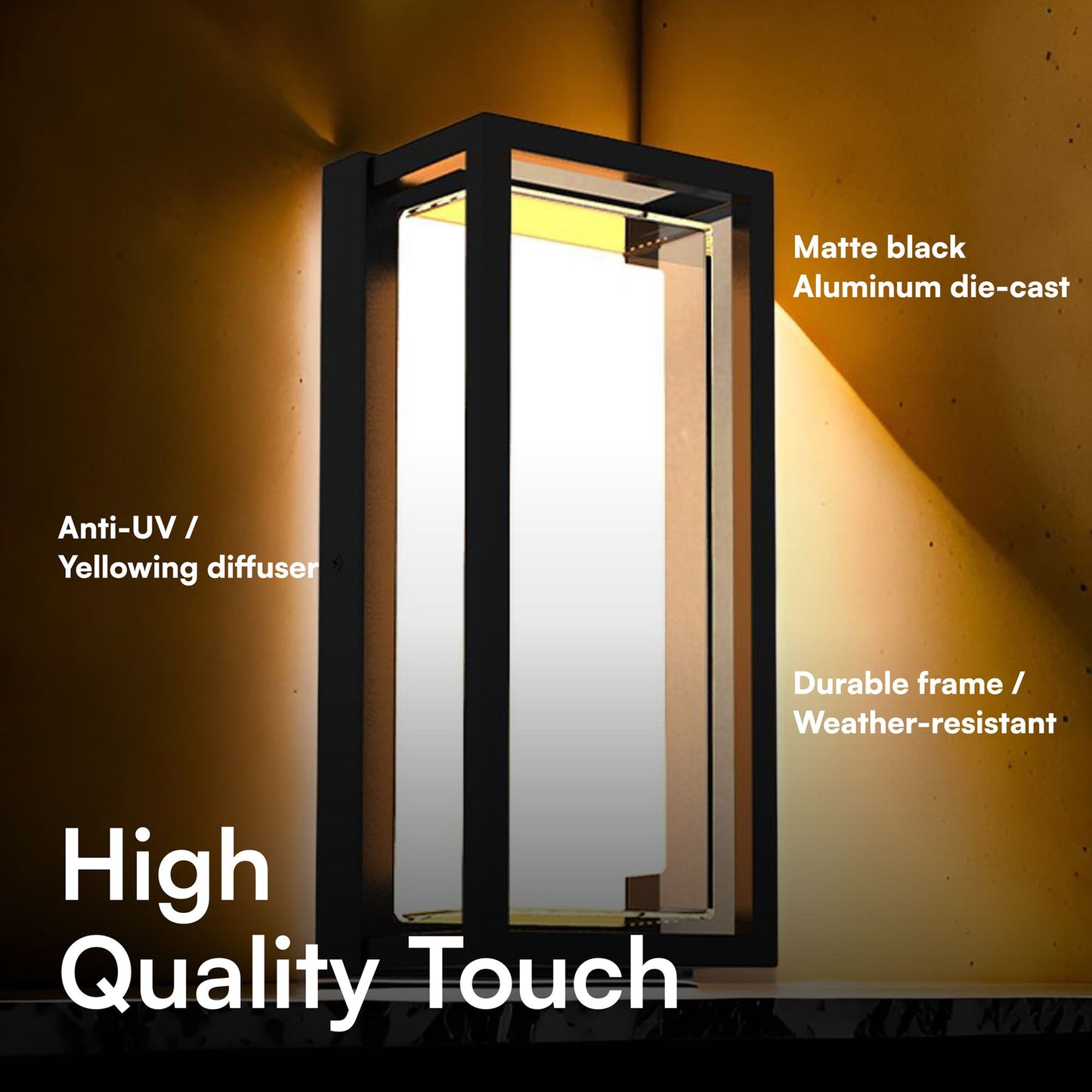 Outdoor Wall Light, CCT+RGB, Dimmable, Mobile App Controlled Smart LED