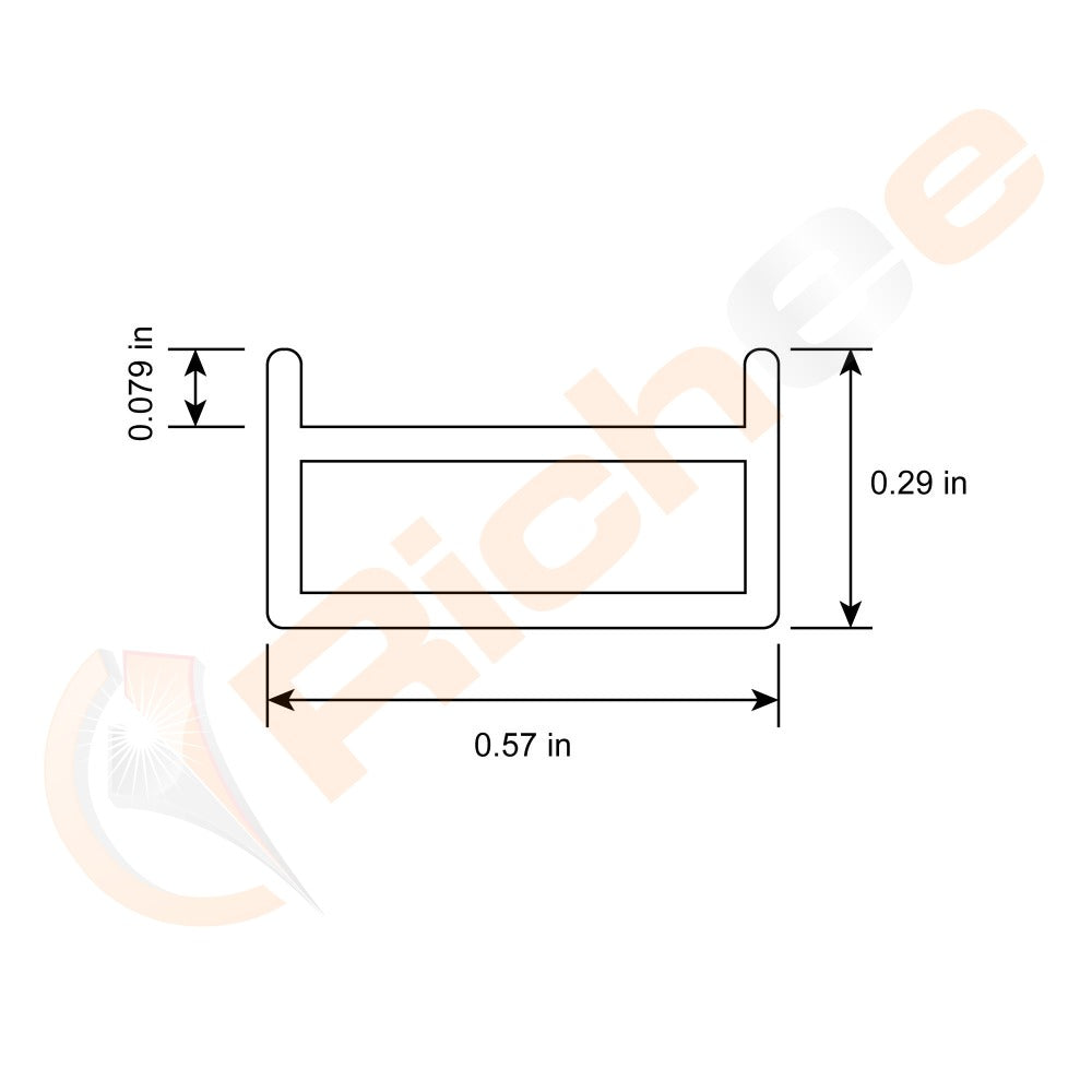 9/16" Flat Slim Led Aluminum Channel - 9601A with Cover