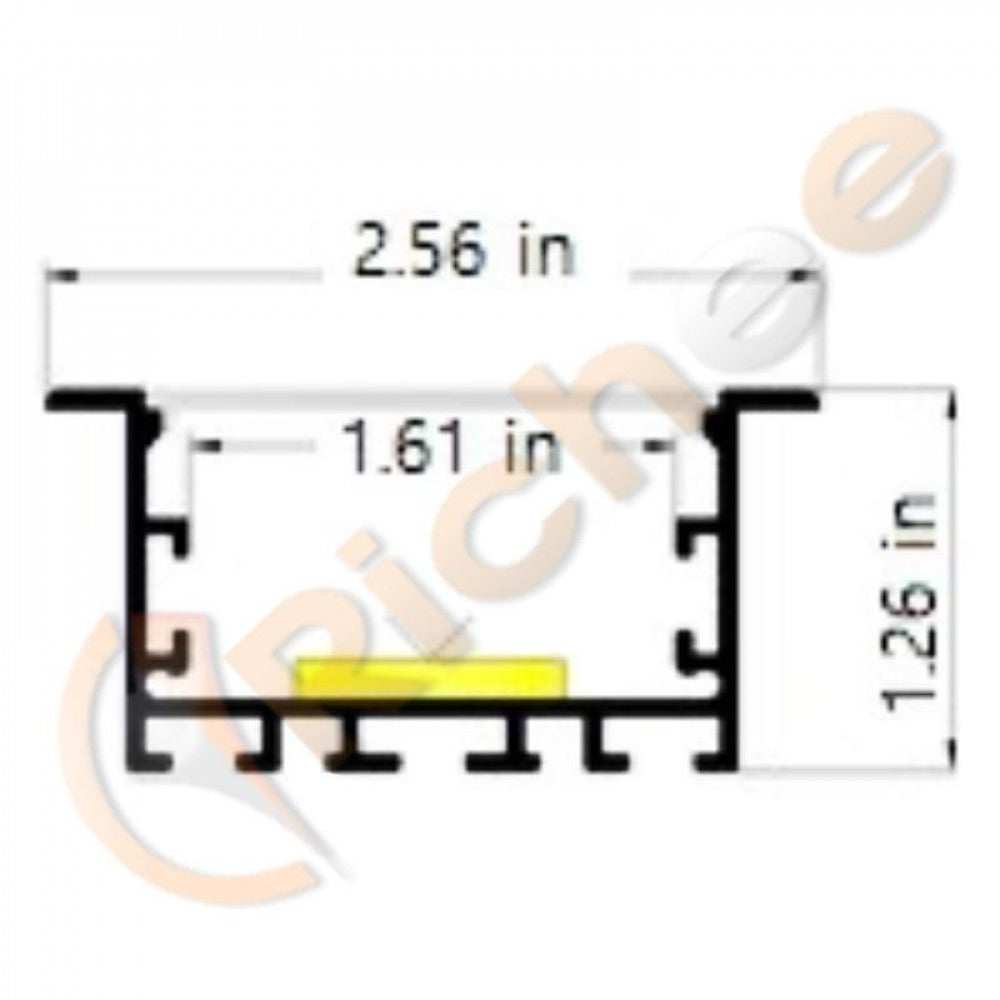 2-9/16" Wide Led Aluminum Channel W/ Trim 9623-W