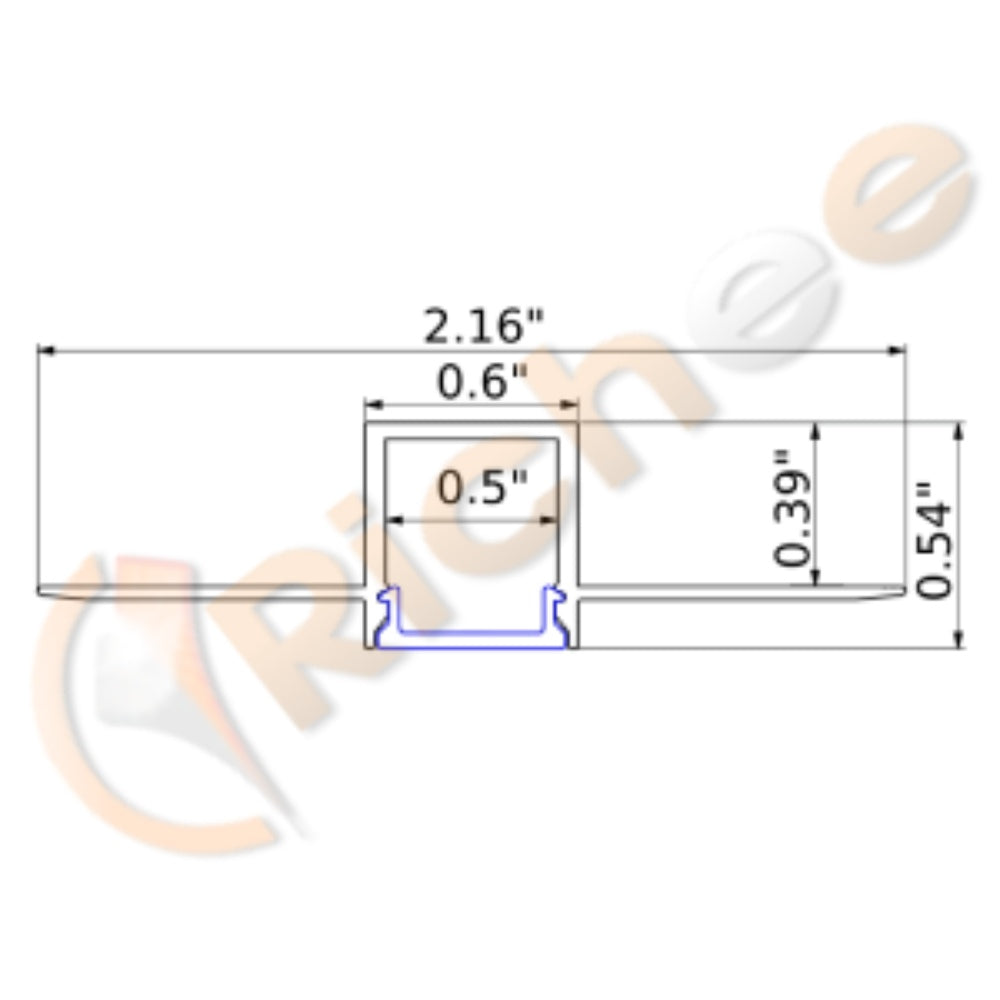 9/16" Bendable Trimless Led Aluminum Channel - 9626-Bend