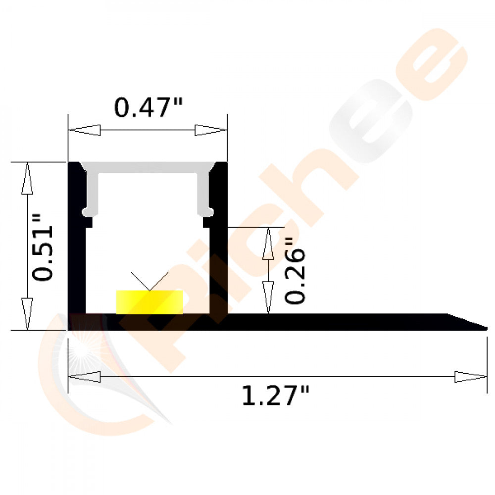 3/8" Trimless Corner LED Aluminum Channel