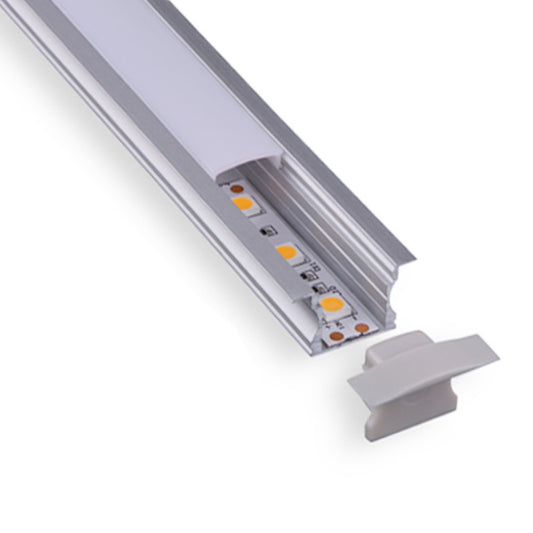 1" Smooth Edge Led Aluminum Channel W/ Trim - 9633-C-W