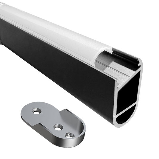 Aluminum Profile Wardrobe Rail (Rounded Cover) - AP16F
