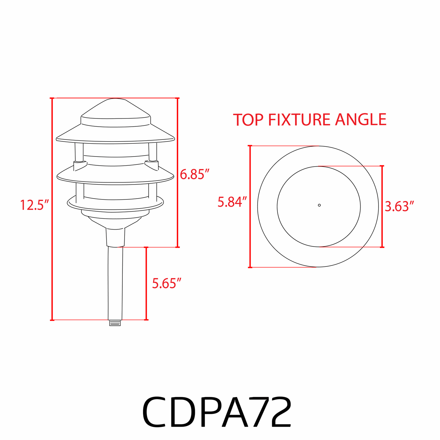 Aluminum 3‑Tier Pagoda LED Path Light -CDPA72