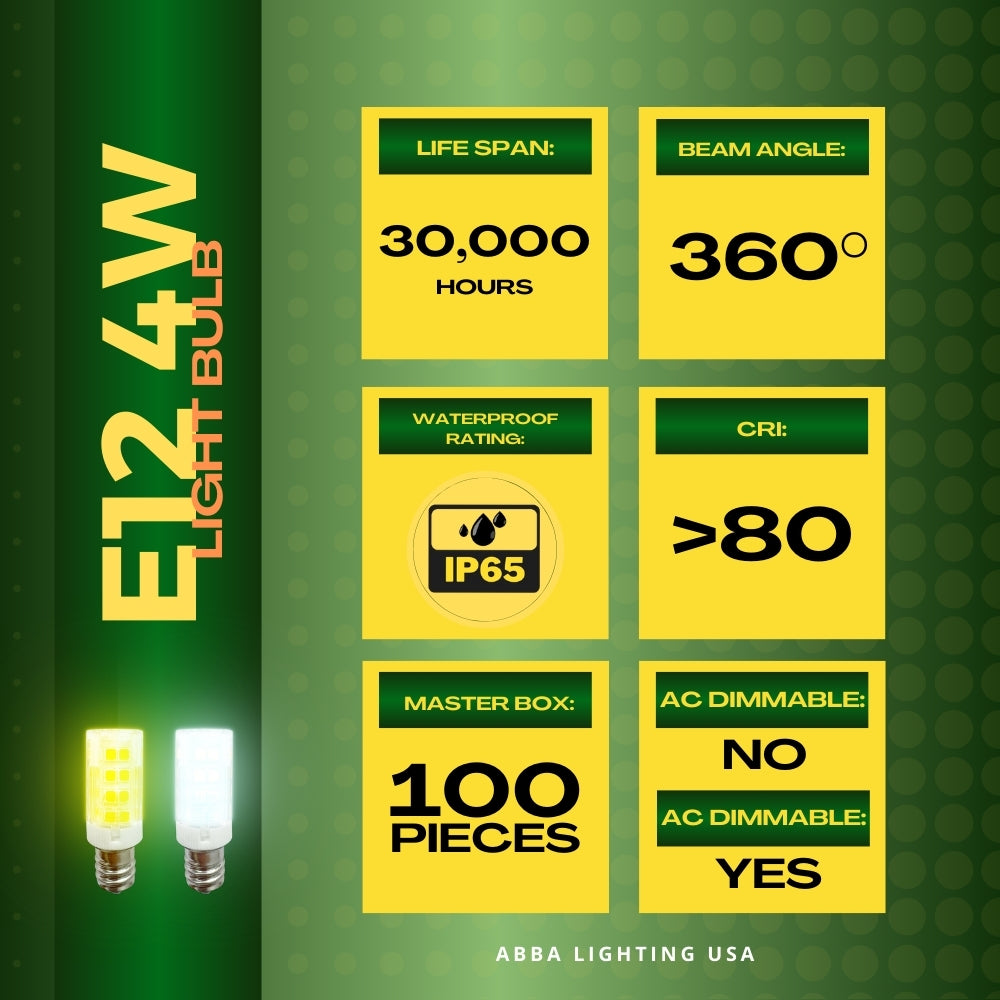 E12 4W SMD LED Bulb 12V