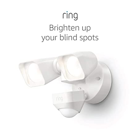 Ring Smart Lighting – Floodlight, Wired, Outdoor Motion-Sensor Security Light, White (Bridge required)