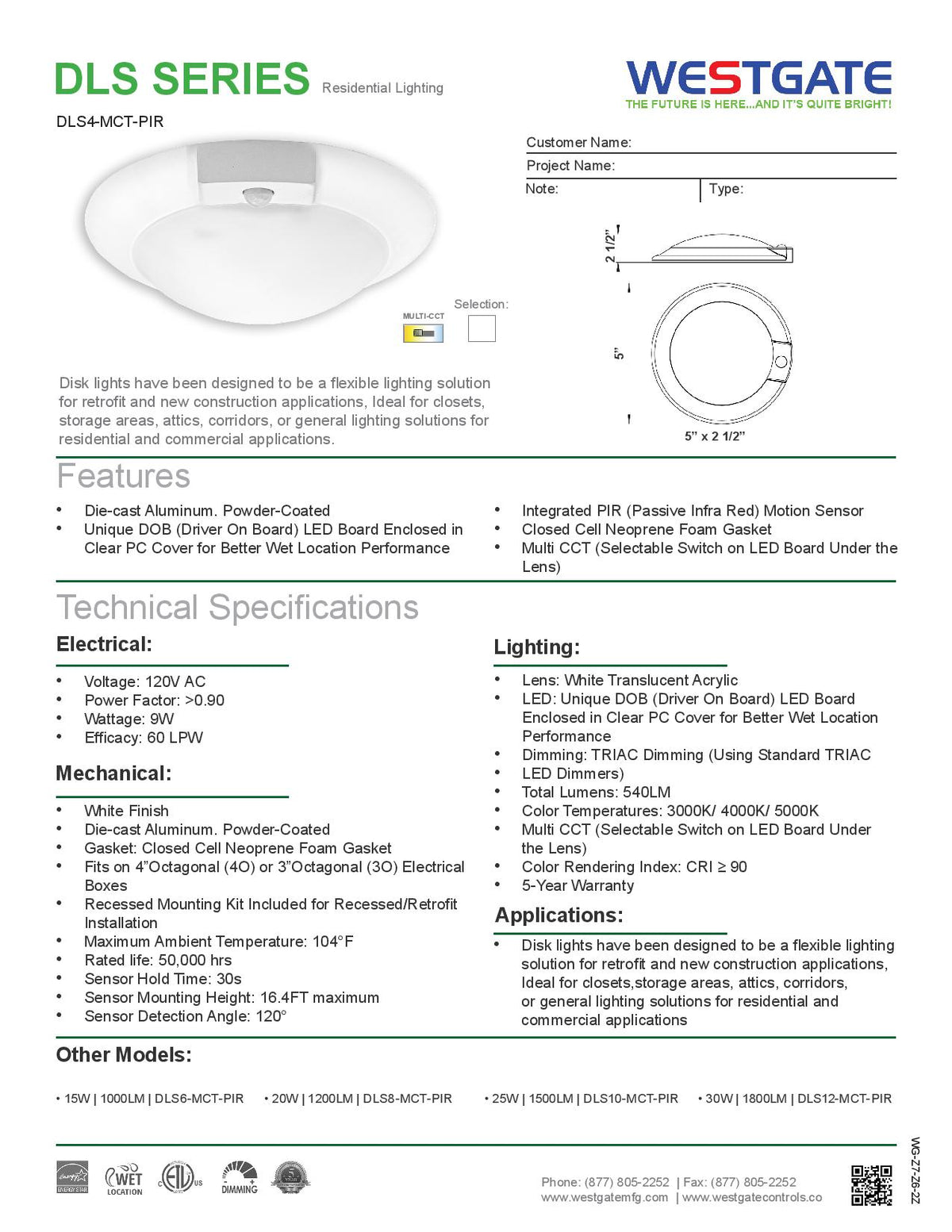 Round Disk Led WESTGATE LED Round Disk Light with Occupancy Sensor – Eagle Rock LED