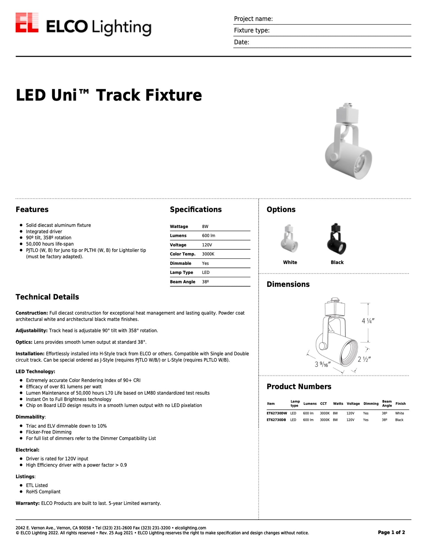 Elco  Uni Track Fixture
