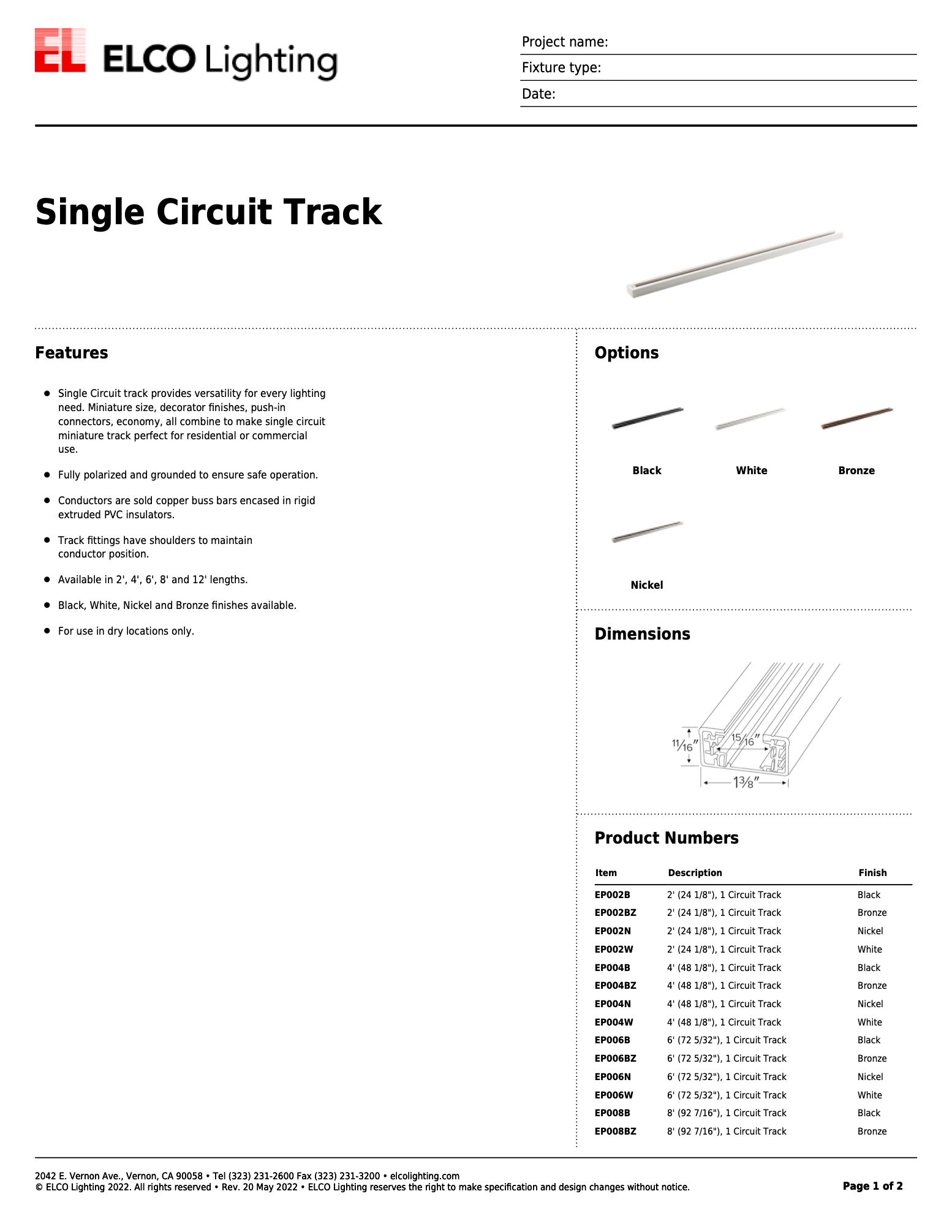 Single Track Set Single Circuit Track - White – Eagle Rock LED