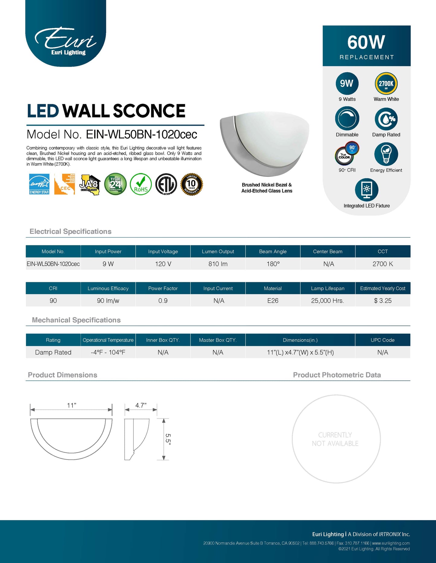 LED Wall Sconce Light
