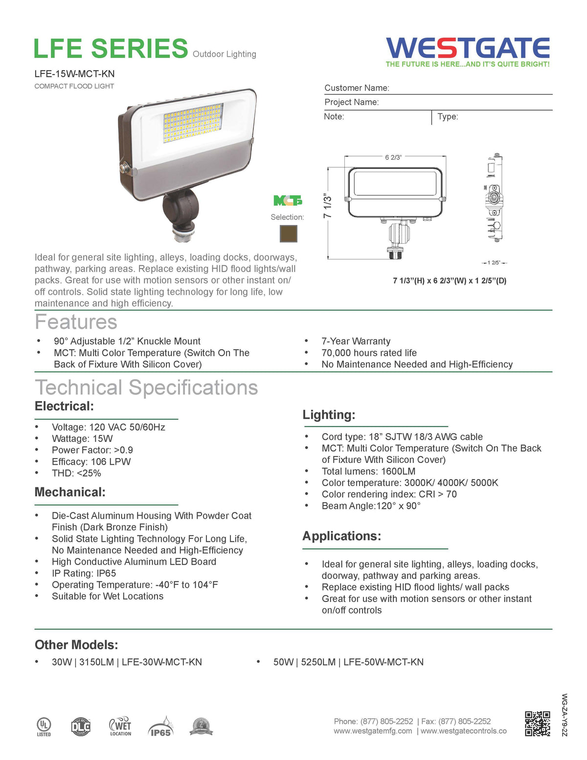 Led Compact Flow LED Compact Flood Lights 15W – Eagle Rock LED