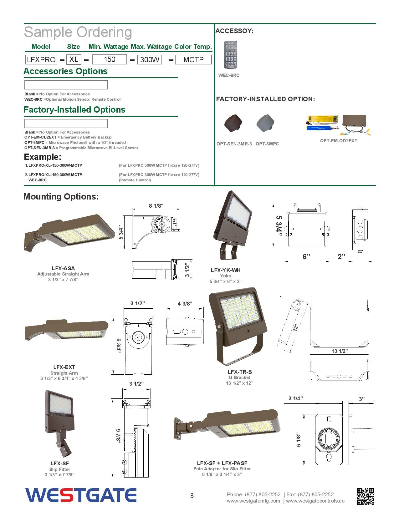 LFXPRO LED Multi-Power & Multi-CCT High Lumen Flood Light Series - WESTGATE