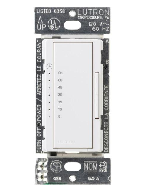 Maestro 600-Watt/3-Amp Light Fan Timer - White