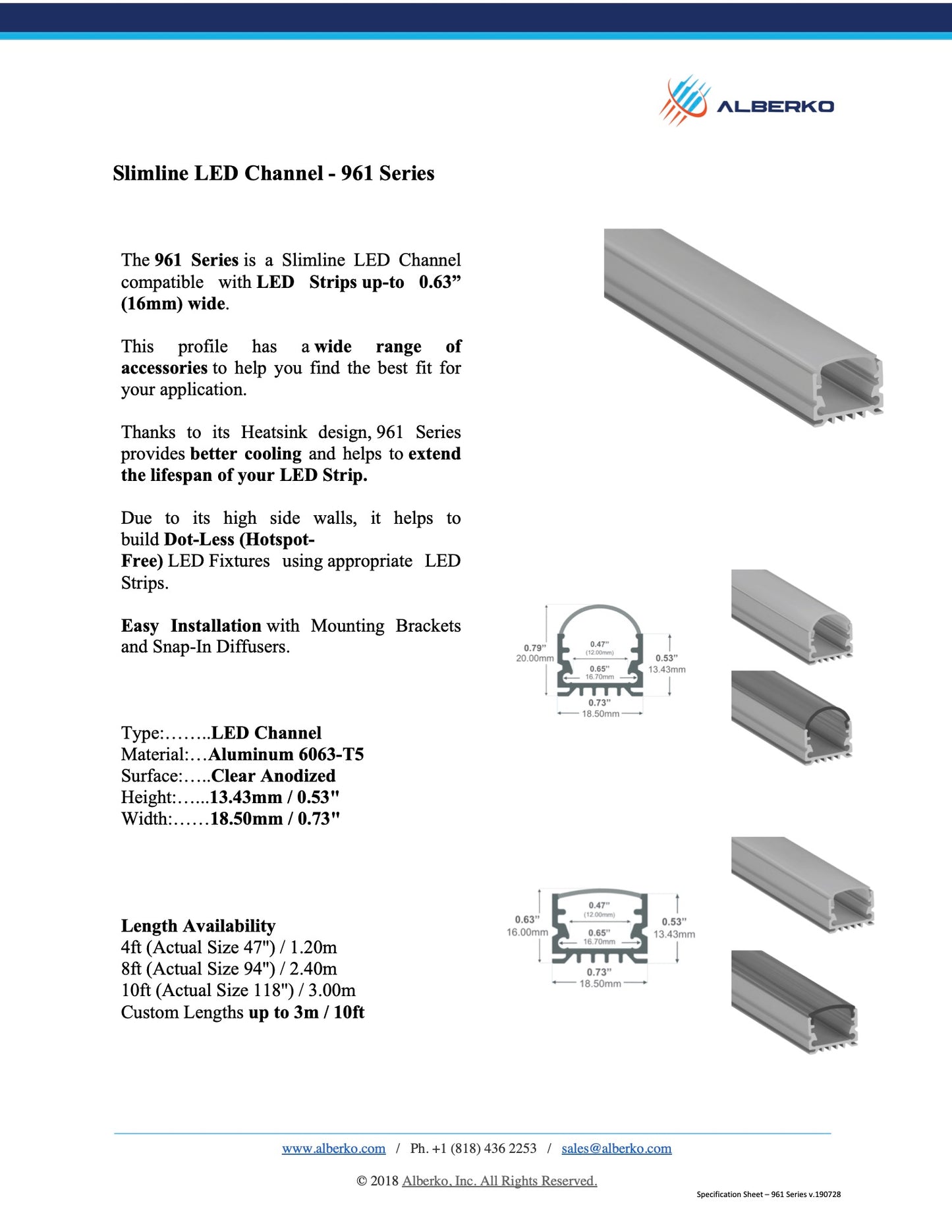 Slimline LED Channel - 961ASL