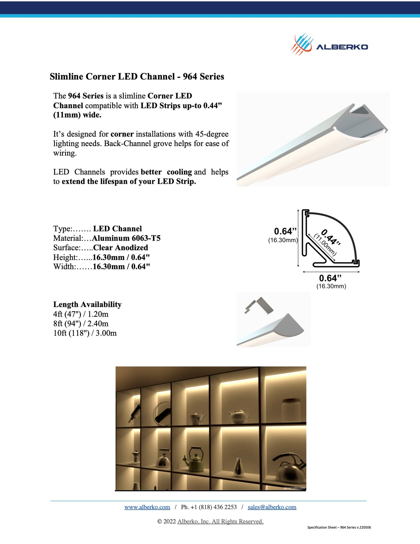 964ASL - Slimline Corner LED Channel