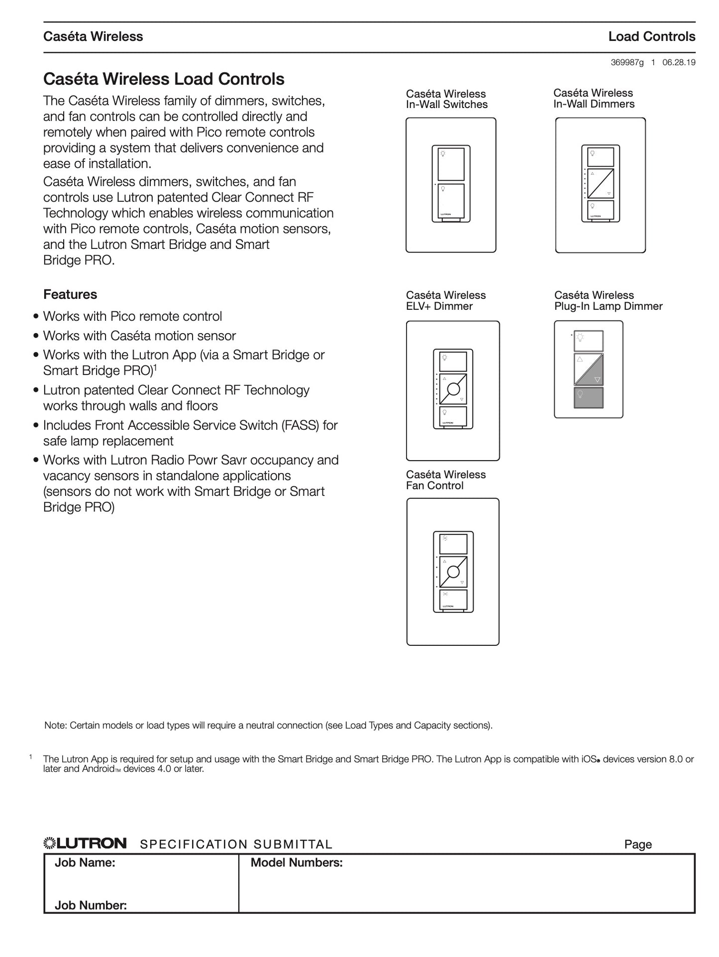 Caseta Wireless In-wall Dimmers - PD-6WCL-WH